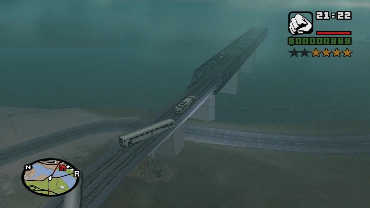 GTA San Andreas - Train Derailment and Escape from Police