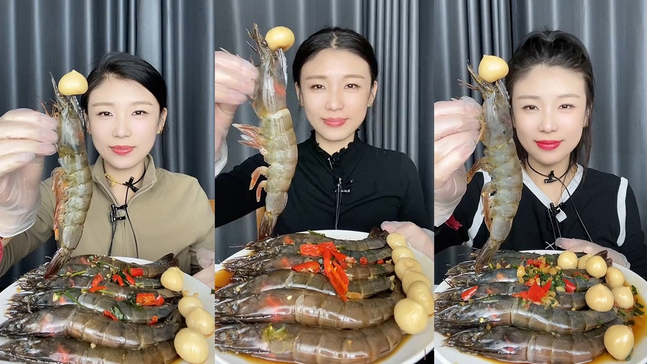 【MUKBANG】Thai shrimp🦐🍋🌶🧄#Seafood#ASMR#yummy