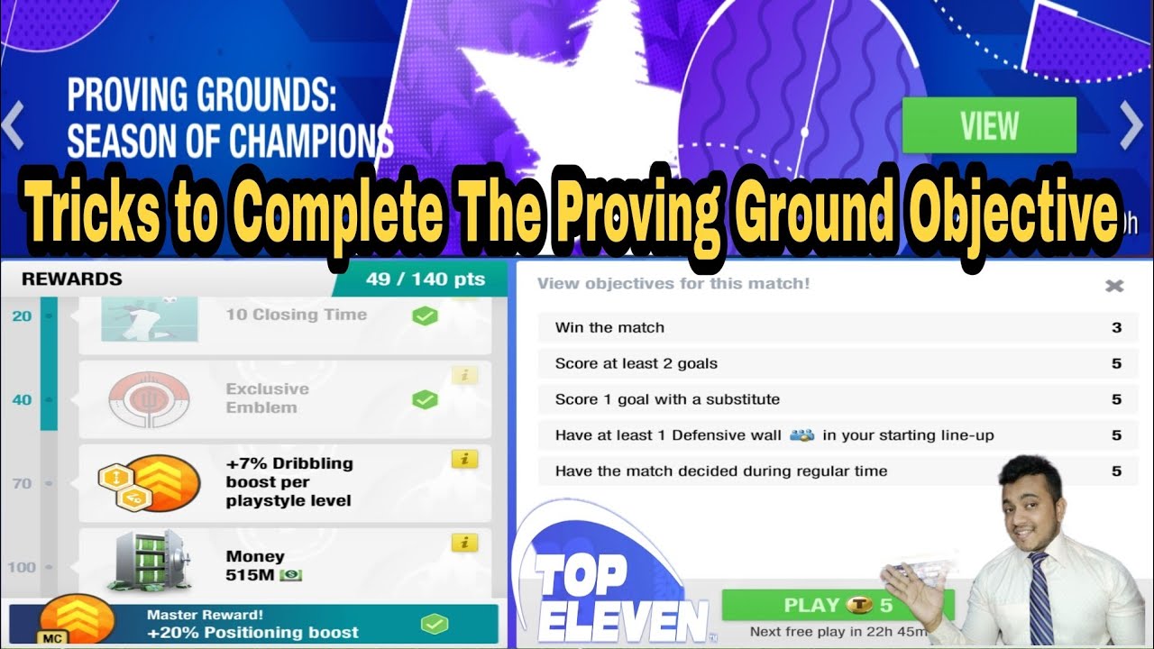 Top Eleven best tricks to complete Proving Ground Season of Champion phase 1