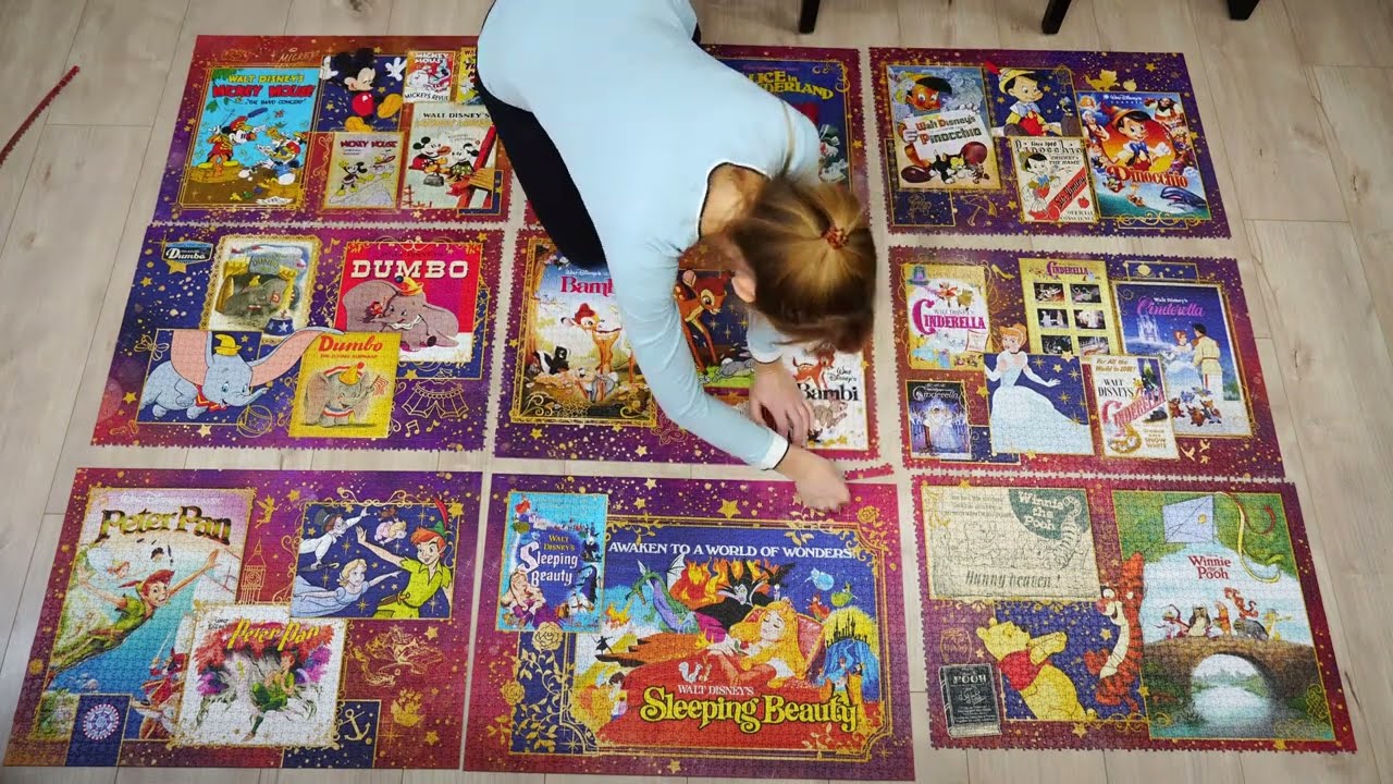 Trefl Puzzle 13500-piece Golden Age of Disney - complete - putting all parts together & close-ups