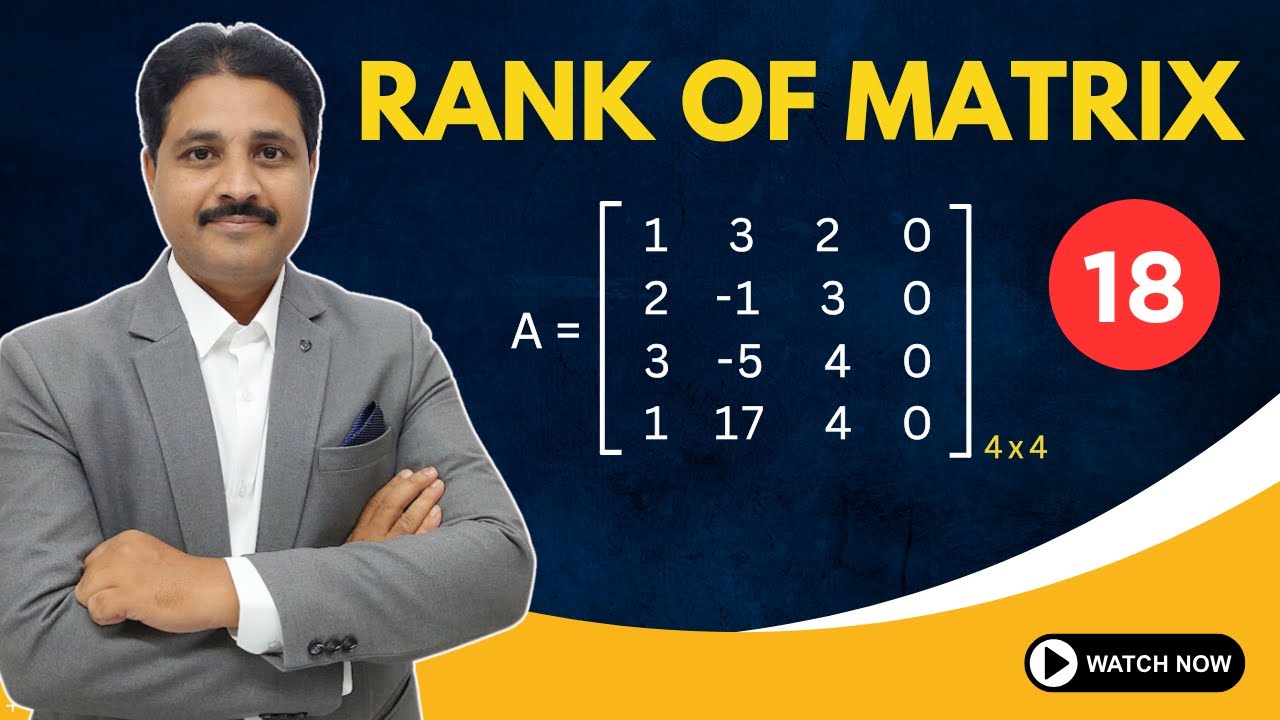 RANK OF MATRIX SOLVED EXAMPLES 18 | UNIT : MATRICES @TIKLE'S ACADEMY