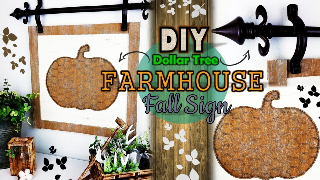 Dollar Tree DIY | Farmhouse Hanging Fall Sign