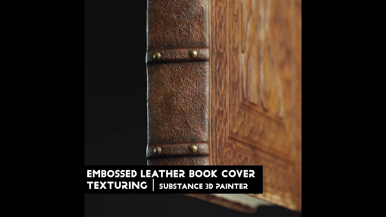 Embossed Leather Book Texturing Tutorial &ndash; Path Tool Ornaments & Smart Materials #art #3d