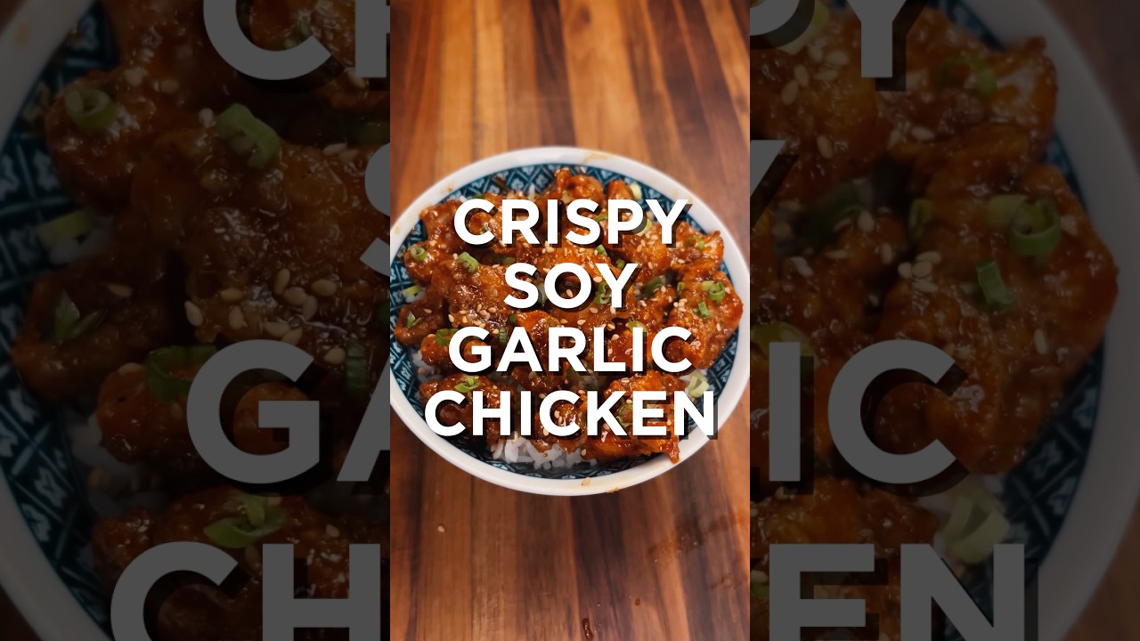 Crispy soy garlic chicken: golden and packed with bold flavor! #food #recipe #cooking #shorts