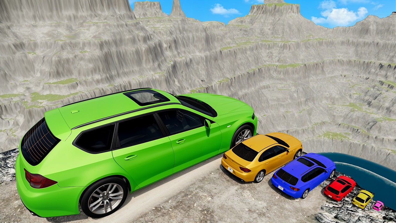 Massive & Small Cars vs Leap Of Death &ndash; BeamNG. Drive