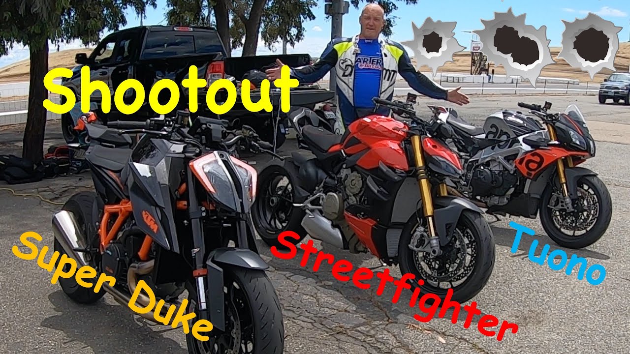 Super Duke 1290 R, Streetfighter V4 S, Tuono V4 1100 Factory Shootout Intro