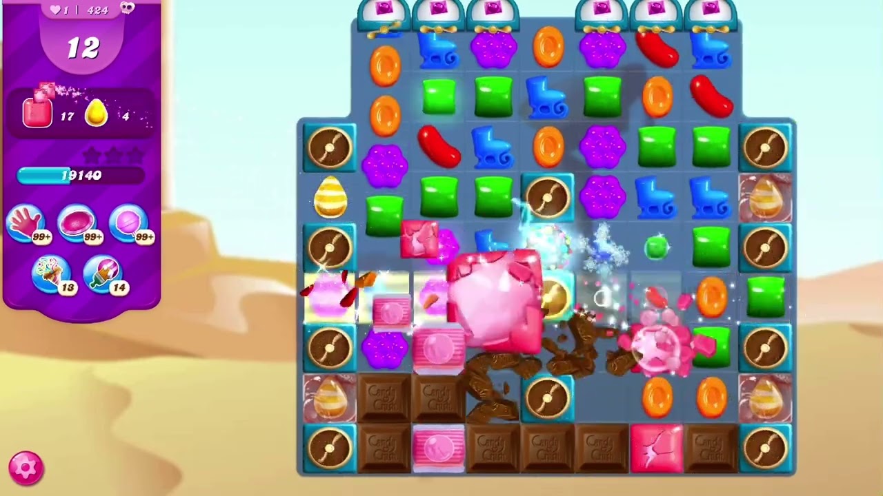 Candy Crush Saga level 424 - NO boosters ⭐️⭐️⭐️