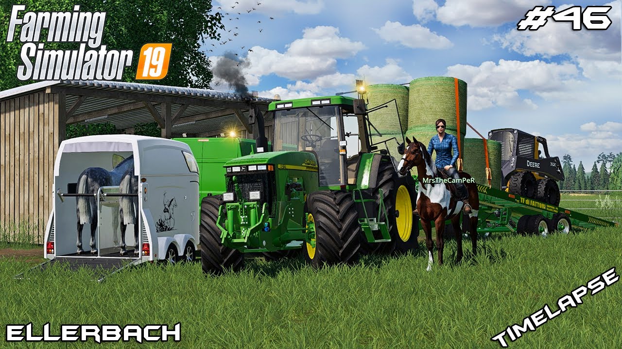 Moving horses to pasture w/ MrsTheCamPeR | Animals on Ellerbach | Farming Simulator 19 | Episode 46