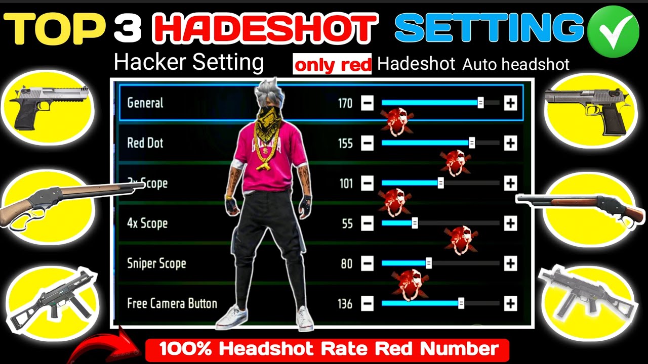 Free Fire All Headshot Trick 2025 | One Tap  + Aim Lock + Drag Headshot Setting | 2GB-12GB Device