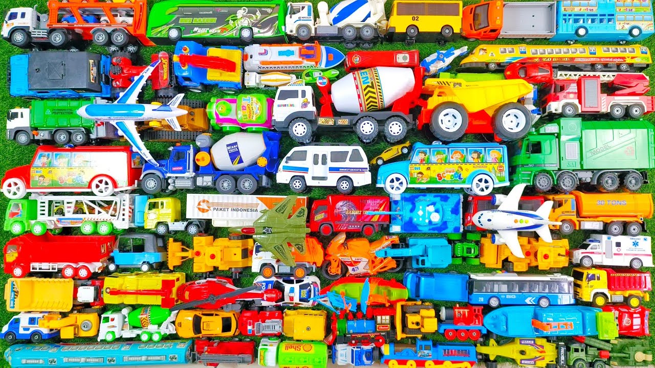 Truk Molen Besar, Ambulans, Mobil Balap, School Bus, Beko, Excavator, Truk Pasir, Mobil Polisi, Tayo