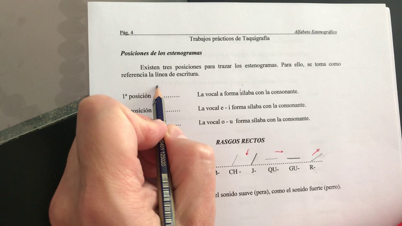 Taquigrafía - Unidad 1 - Rasgos Rectos - primera parte