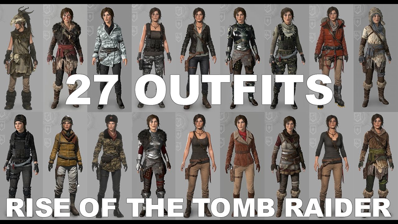 Rise of the Tomb Raider - 27 Outfits, including unreleased DLC (see Description)