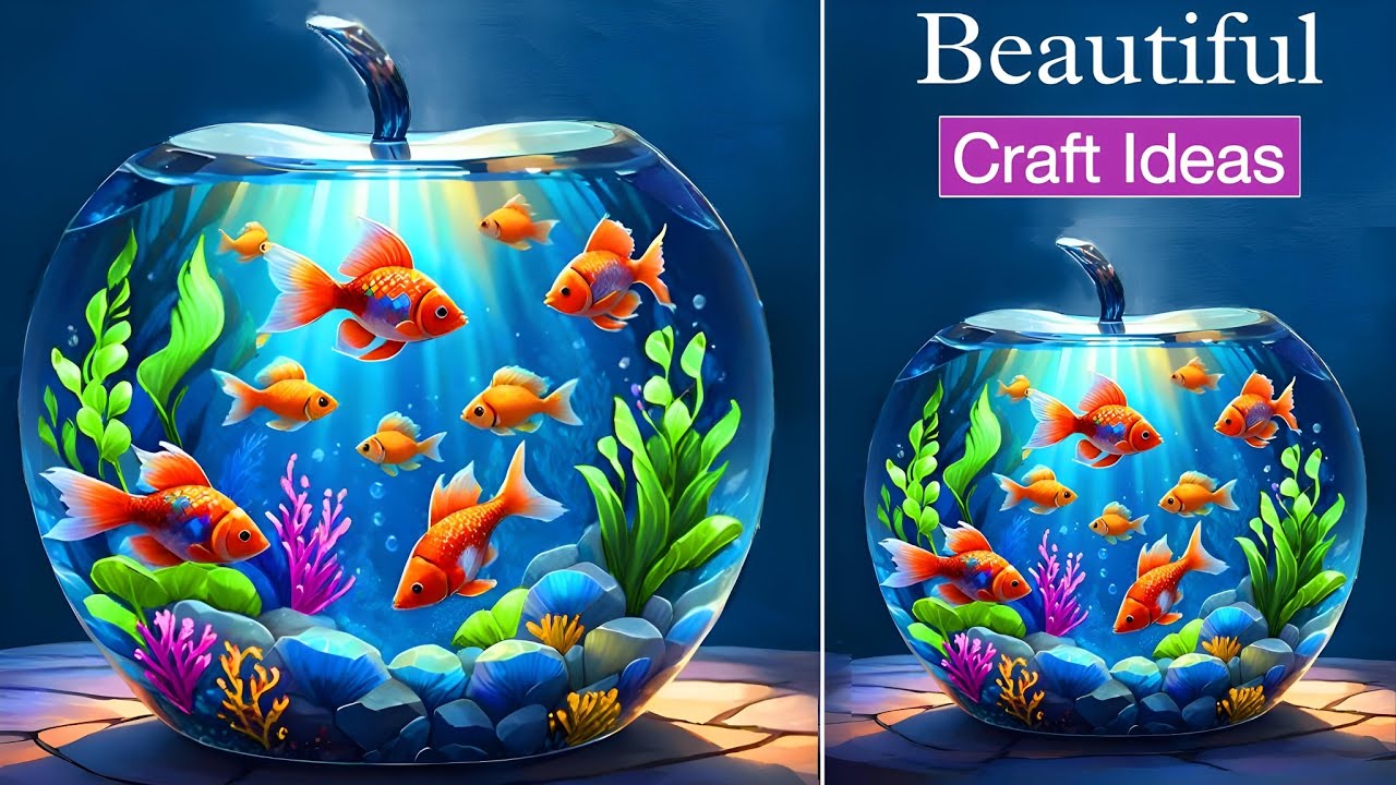 Easy Fake Glass Cute Fish Decor | Plastic Bottle Craft Ideas | Reusable Crafts ♥️😍