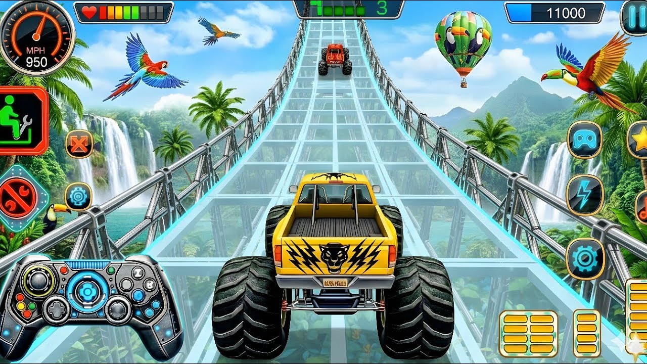 Mega Ramp Challenge! 🤯 Super Crazy GT Monster Truck Racing Stunts | Android Gameplay