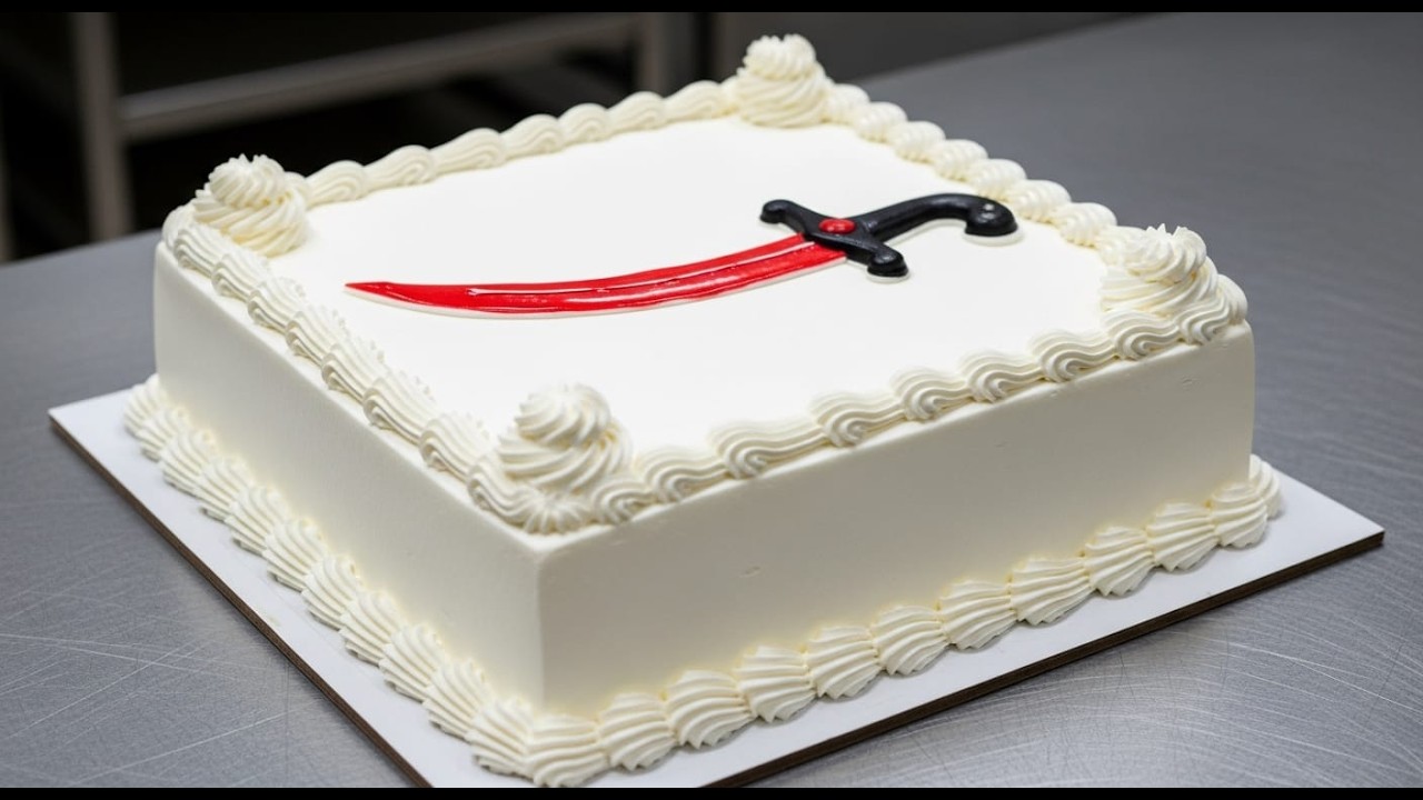 Desi Bakery Style Knife Theme Cream Cake | Simple & Super Clean Finish . chef Naeem
