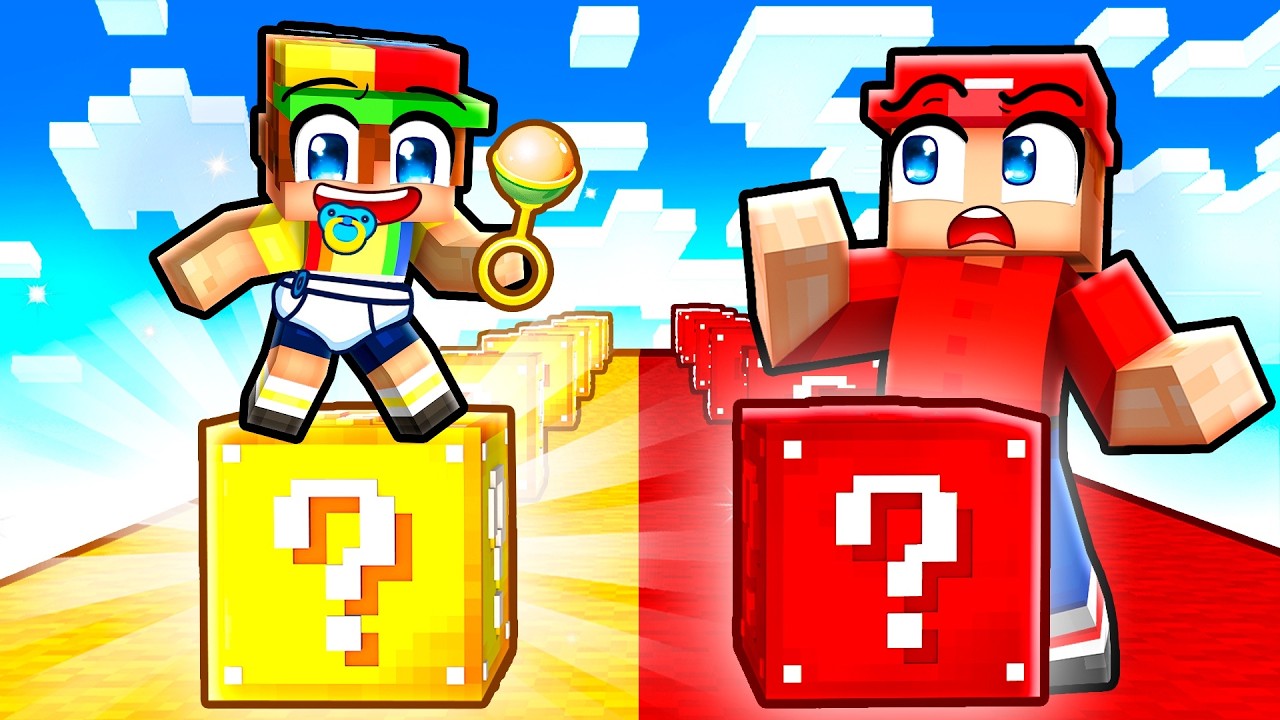 BABY vs PRO Lucky Block Race In Minecraft!