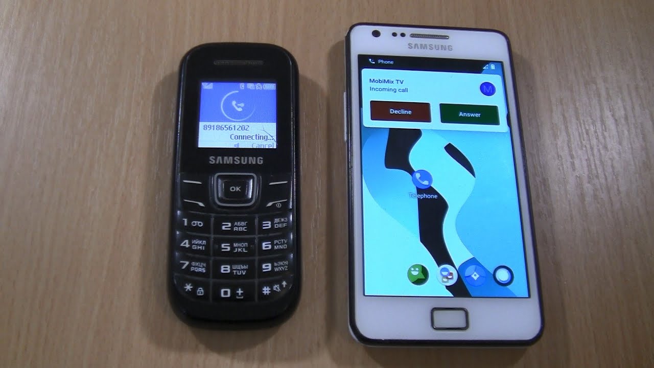 Samsung S2 android 11  Over the Horizon Incoming call &Samsung 1200M black  Outgoing call