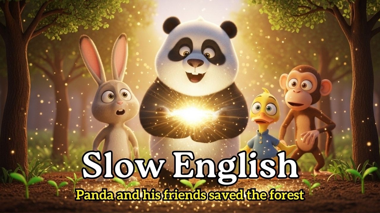 Panda and his friends saved the forest | A2 Level Easy English |  English Story