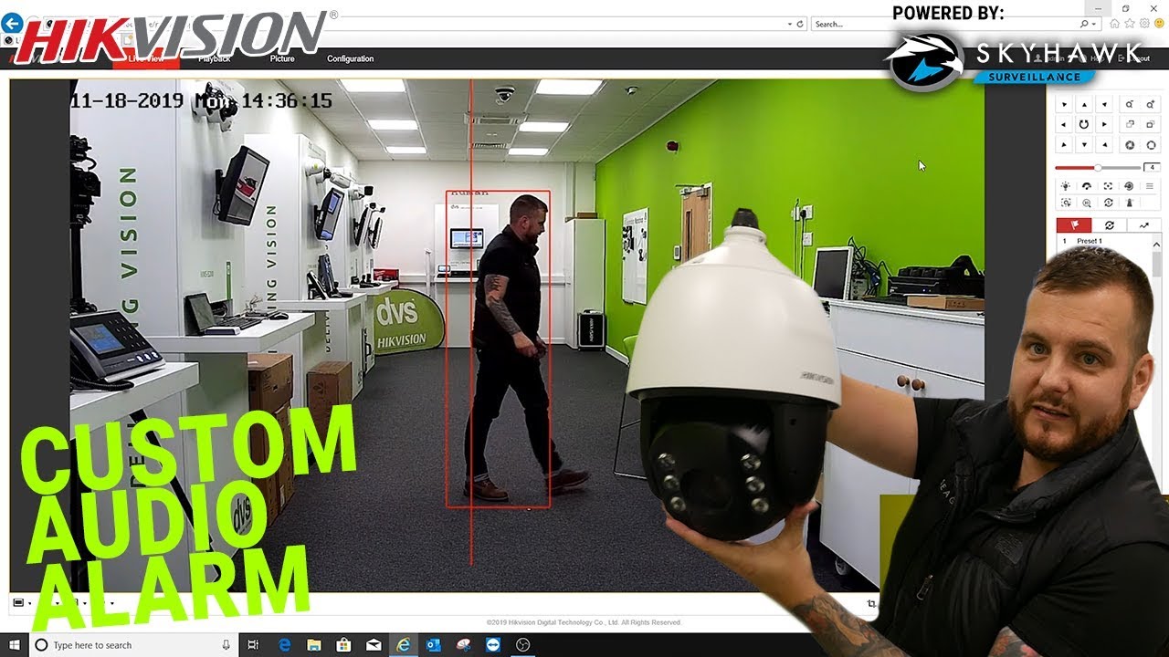 Hikvision PTZ with Flashing Light and Custom Audio Alarm