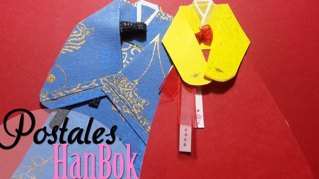 DIY: Postal en forma de Hanbok // Hanbok Postcard