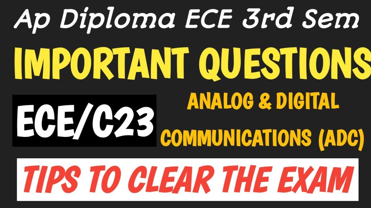 Analog and digital communications| Ap diploma C23 ECE adc important questions|