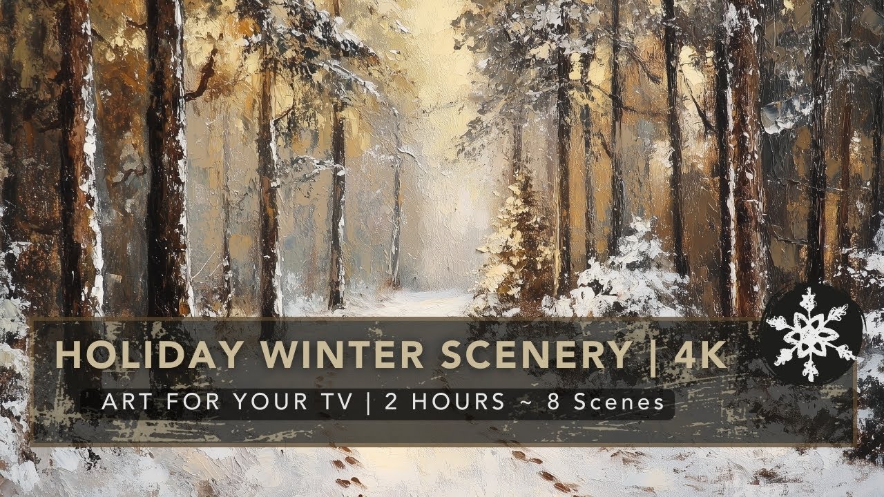Holiday Art for Your TV | Winter Frame TV Paintings | 8 Scenes | 2 Hours | 4K Photos