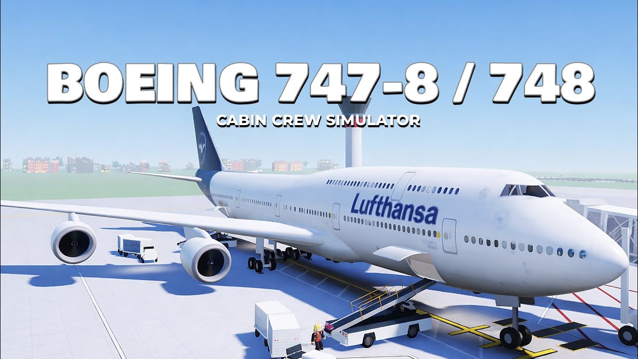 Roblox - Lufthansa Boeing 747-8 Full Flight To London | Cabin Crew Simulator