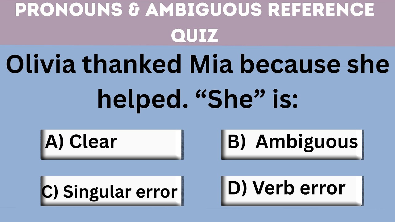 SAT English Blitz ⚡ Pronouns & Ambiguous References Practice Test.