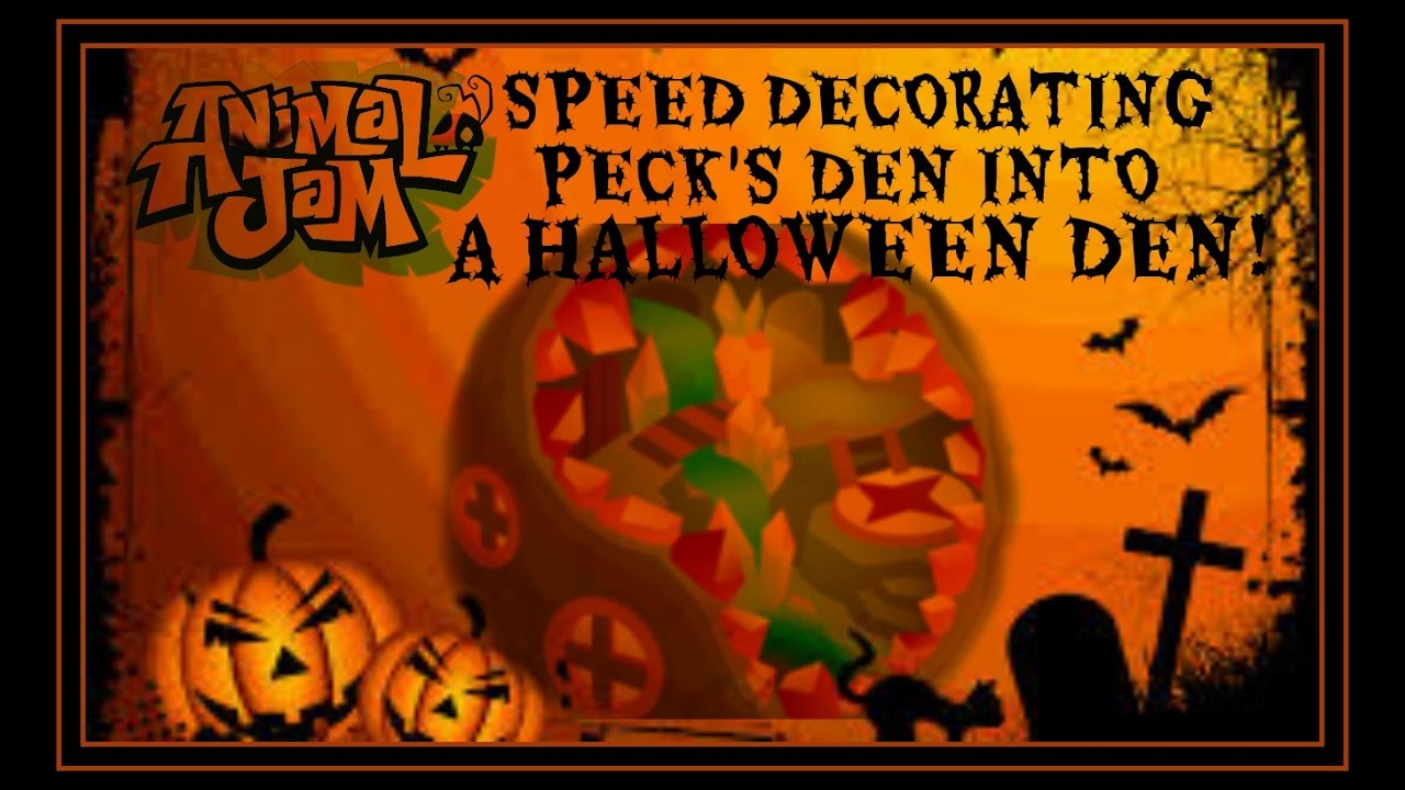 Animal Jam: Speed Decorating Peck's Den Into A Halloween Den!