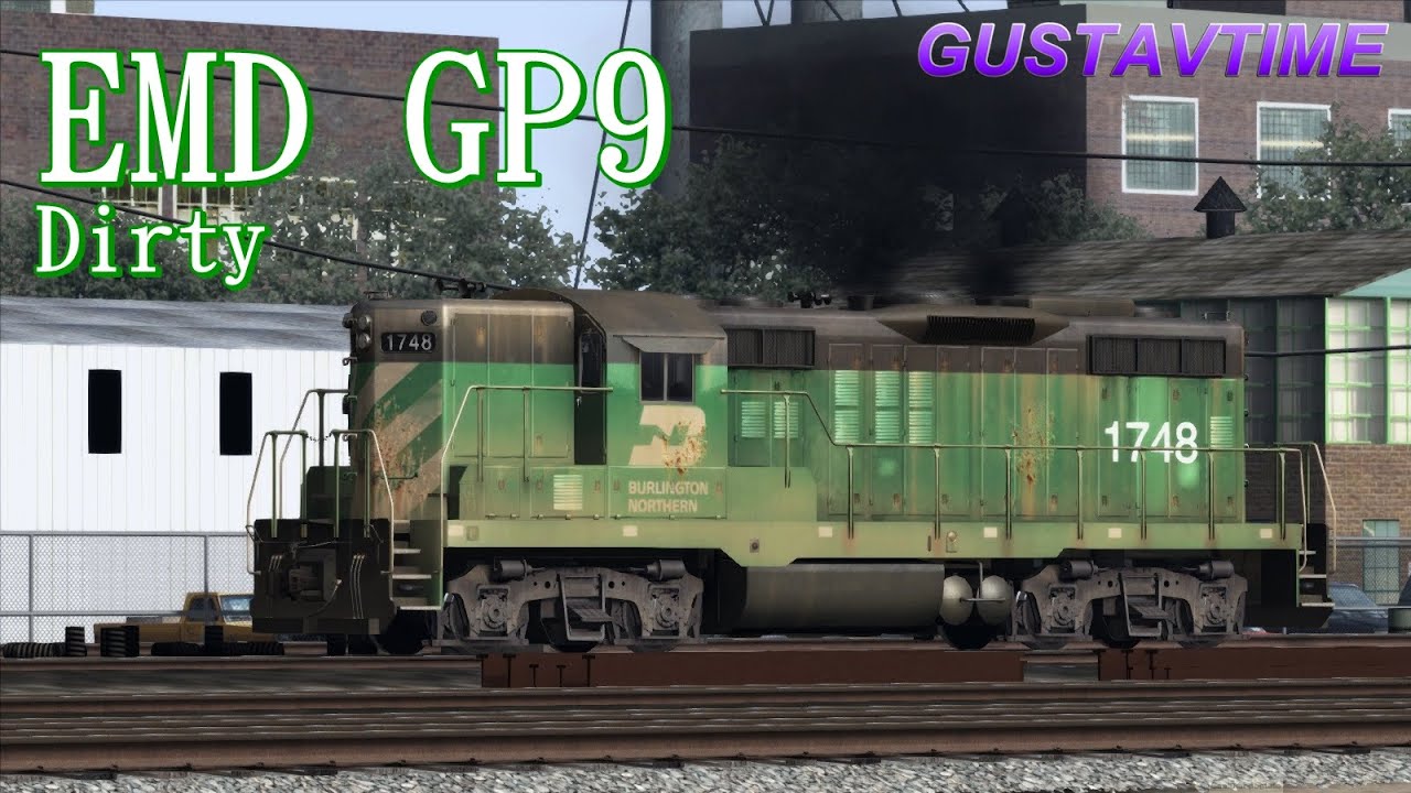 EMD GP9 Burlington Northern - Dirty ReSkin And Smoky