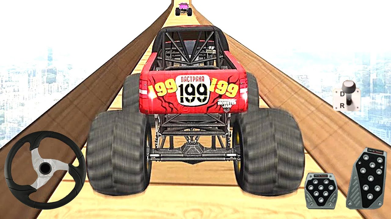 Monster Truck Stunts Impossible Track - Mega Ramp Monster Truck Driving Stunts Car Racing Game