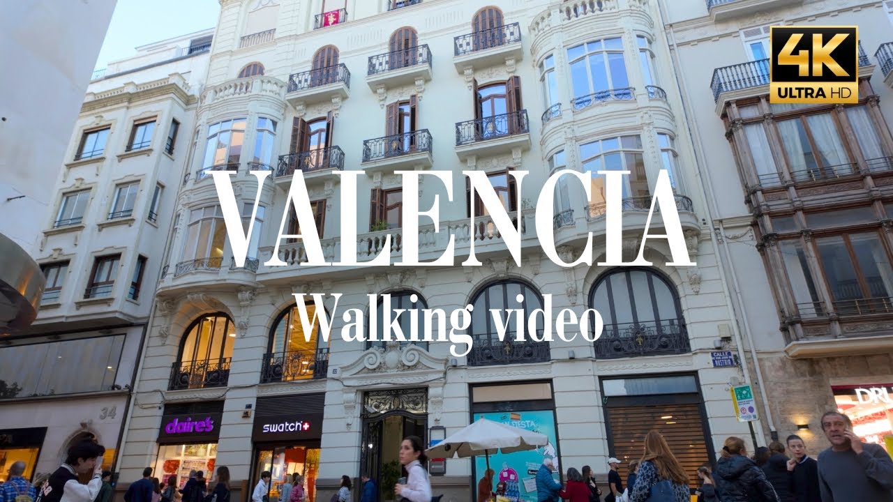 Valencia - Walking from Quart Towers to Porta de la Mar and Banc de València in the city centre