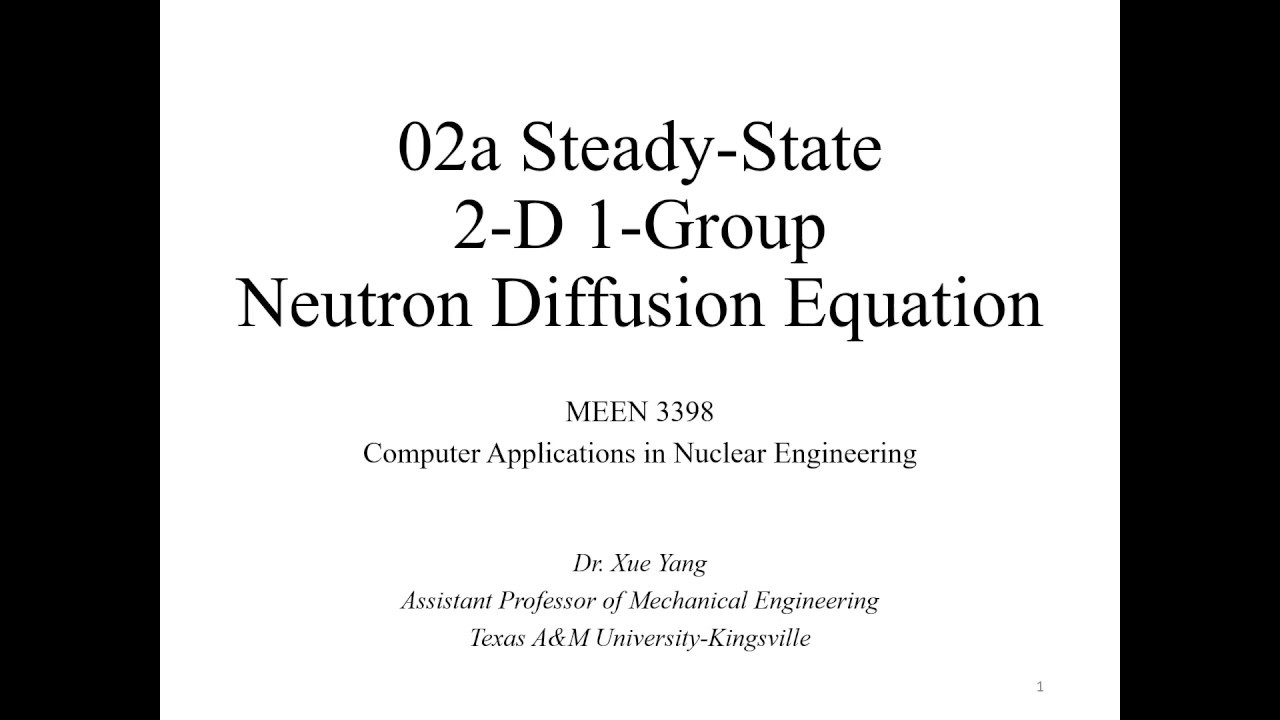 MEEN 3398, 2-D 1-Group Neutron Diffusion Equation Solved by MATLAB PDE Toolbox