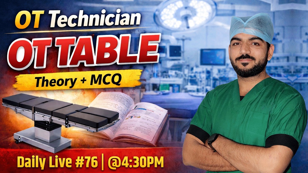 OT Technician Most Important Question Live Class | 🚨  OT Table theory + MCQ Class #75 #otclass