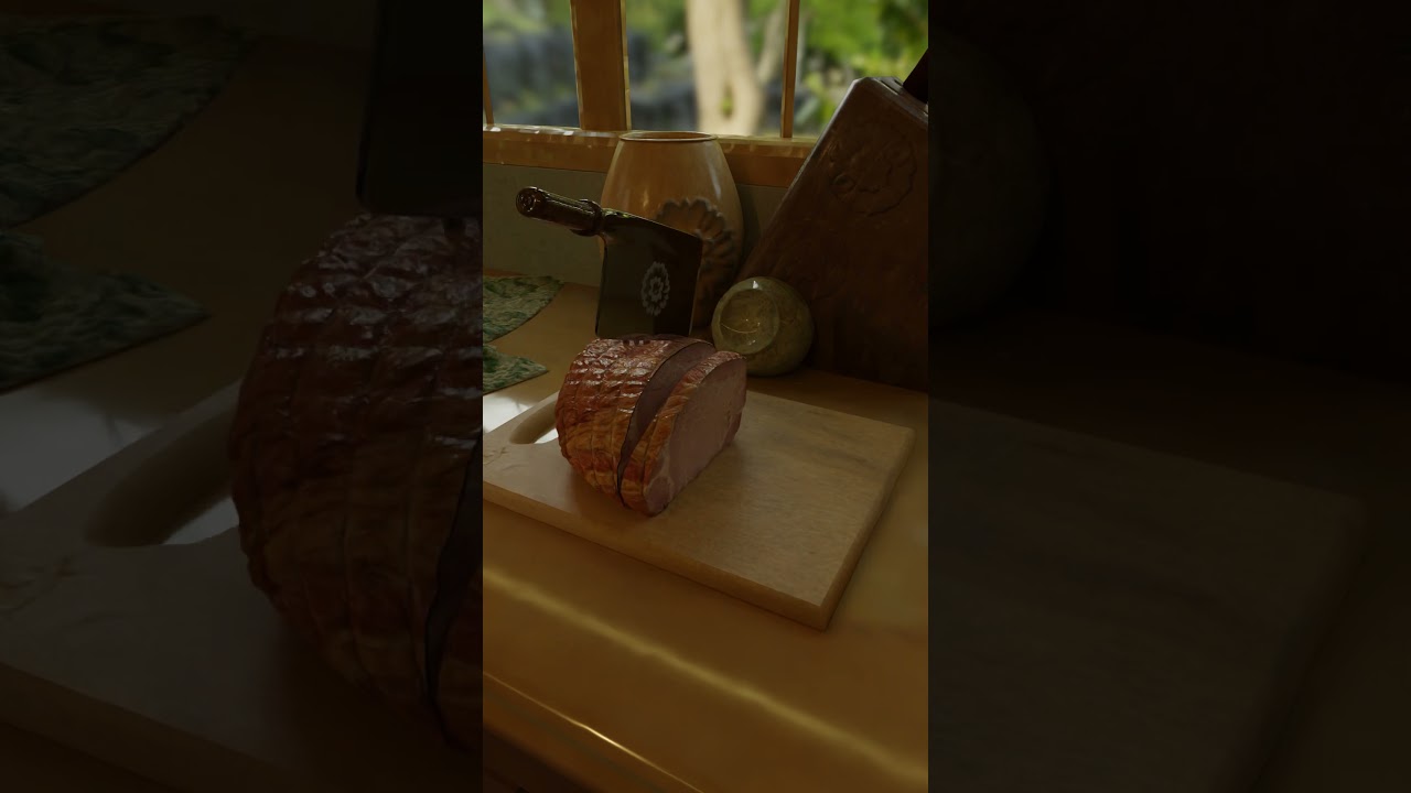 10sec Blender Renders Ham-Cutting #shorts #blender #animation #10secBlenderRenders