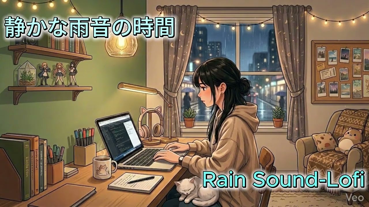 静かな雨音の時間。🌧️ Rain Sound Lofi｜作業用・睡眠用BGM（1時間）