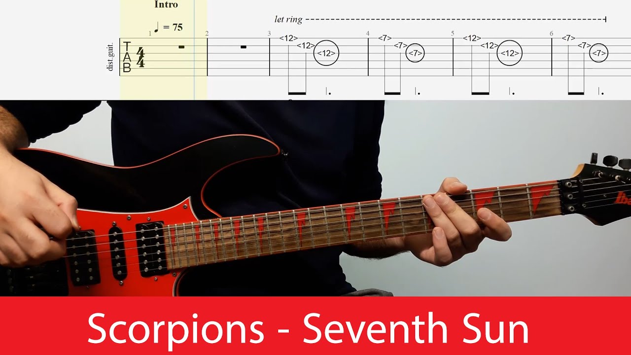 Scorpions - Seventh Sun Guitar Cover With Tabs(Eb Standard)