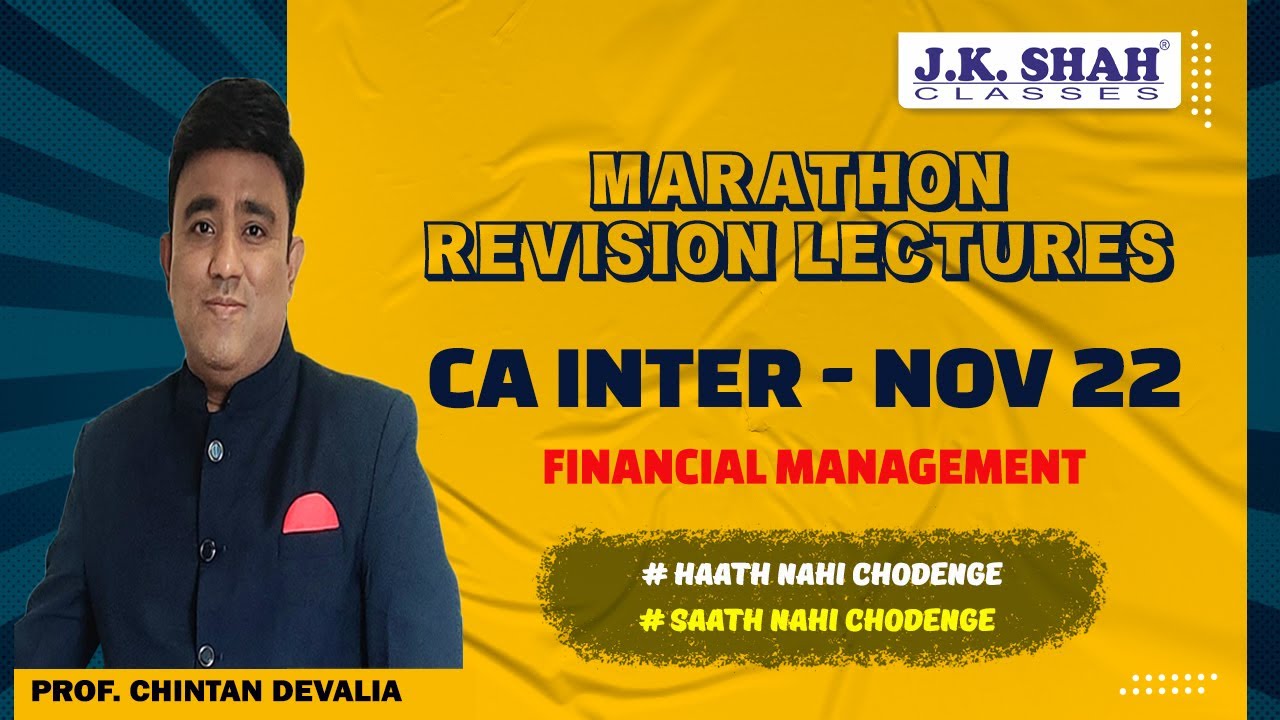 CA INTER NOV 22 | MARATHON REVISION | Financial Management🔴