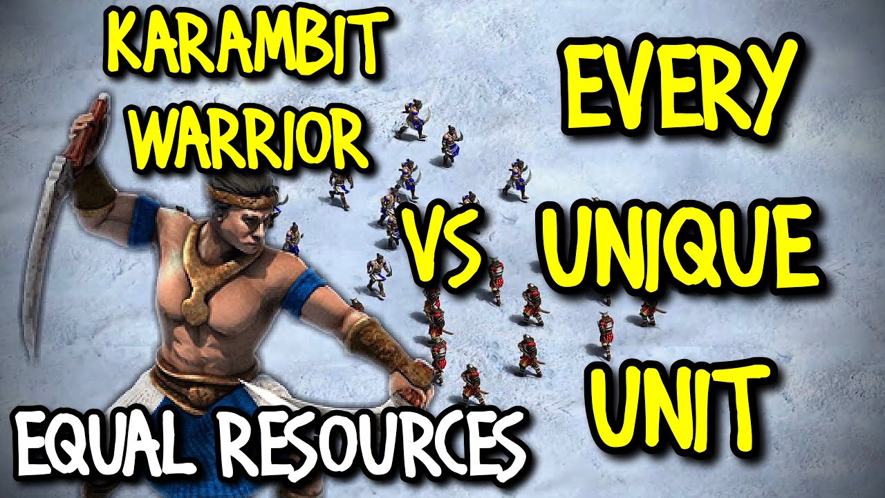 ELITE KARAMBIT WARRIORS vs EVERY UNIQUE UNIT (Equal Resources) | AoE II: Definitive Edition