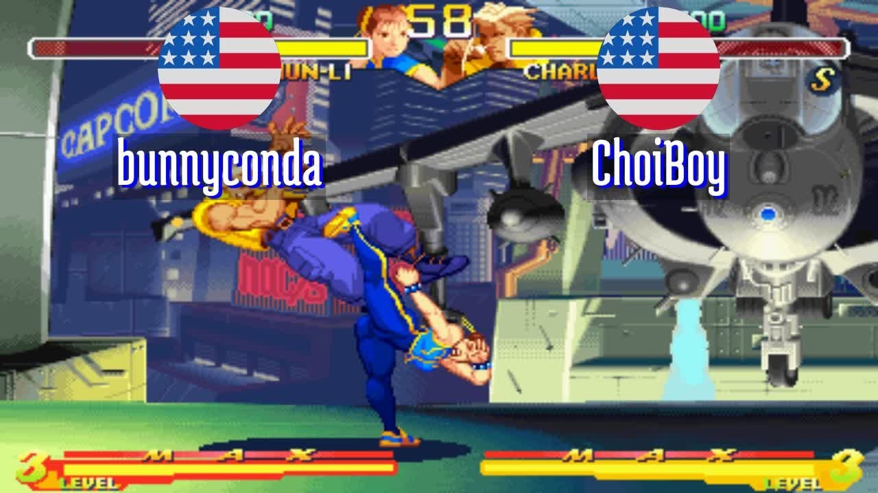FT3 @sfa2u: bunnyconda (US) kontra ChoiBoy (US) [Street Fighter Alpha 2 sfa2 Fightcade] 30 września