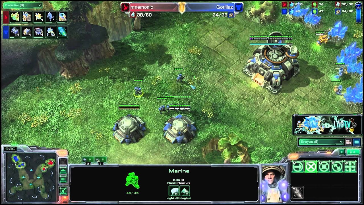 Mnemonic (P) VS Gorillaz (T)  -- Starcraft 2 [LAGTV]