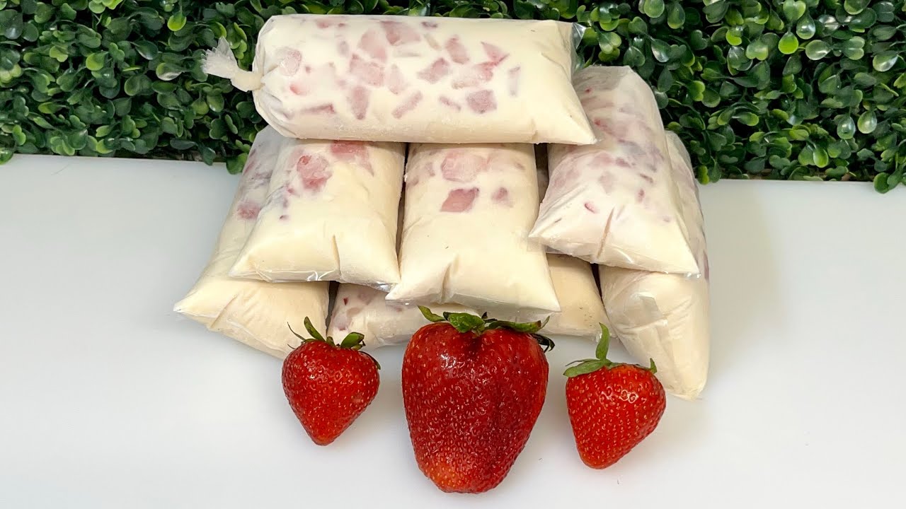 Bolis De Fresas Con Crema Receta Fácil 🍓🍓😋😋