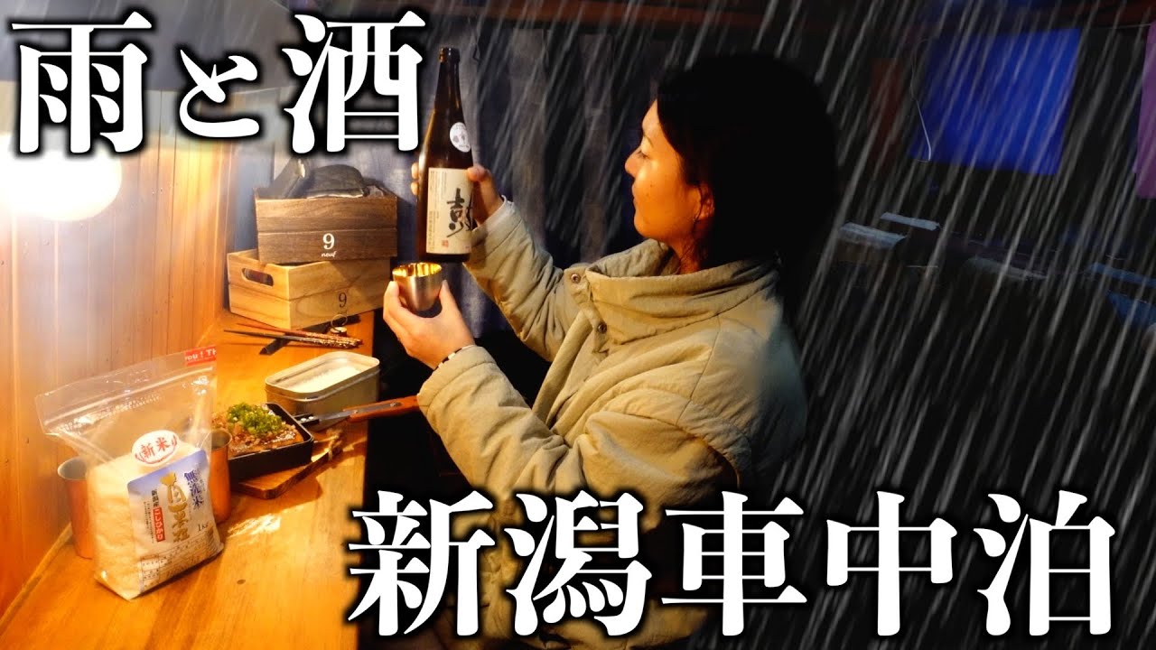 【雨の車中泊旅】車でめぐる新潟旅2日間。新潟のお米と日本酒で乾杯。日本の絶景清津峡。