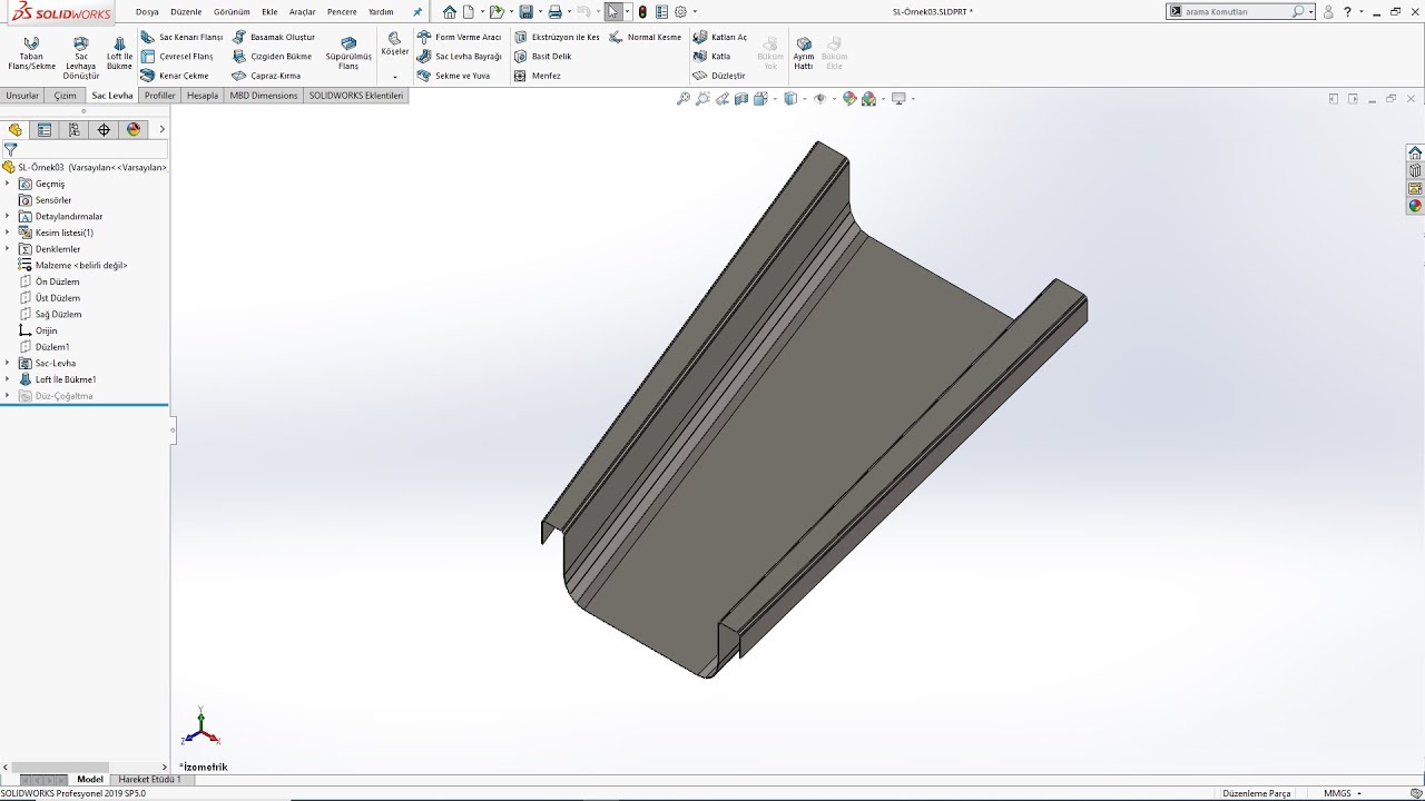Solidworks Sac Levha Loft İle Bükme #sheetmetal