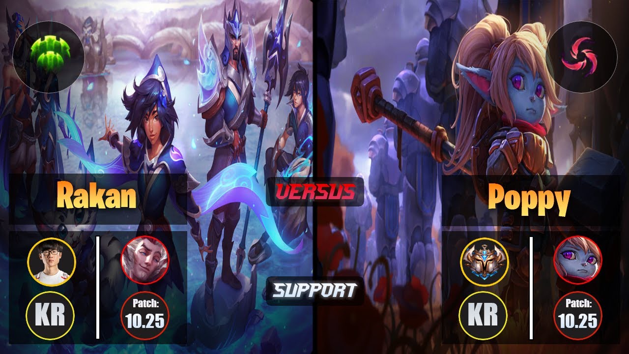 Effort RAKAN (Support) [Guardian] VS POPPY - Challenger KR Patch 10.25