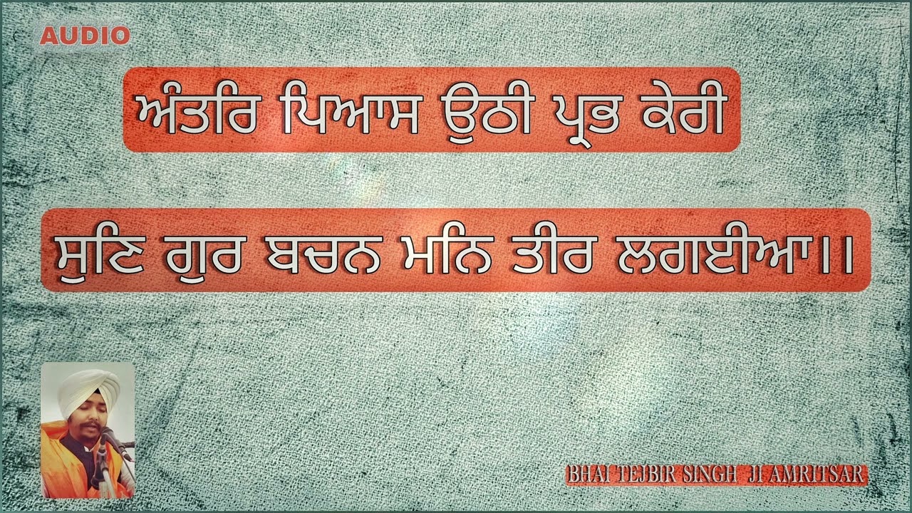 ANTAR PYAAS UTHI PRABH KERI || BHAI TEJBIR SINGH AMRITSAR || 👇 Shabad On Discription 👇