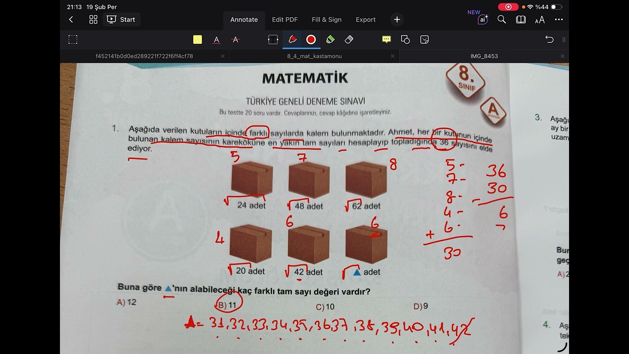 Nar test 1. ve 2.soru