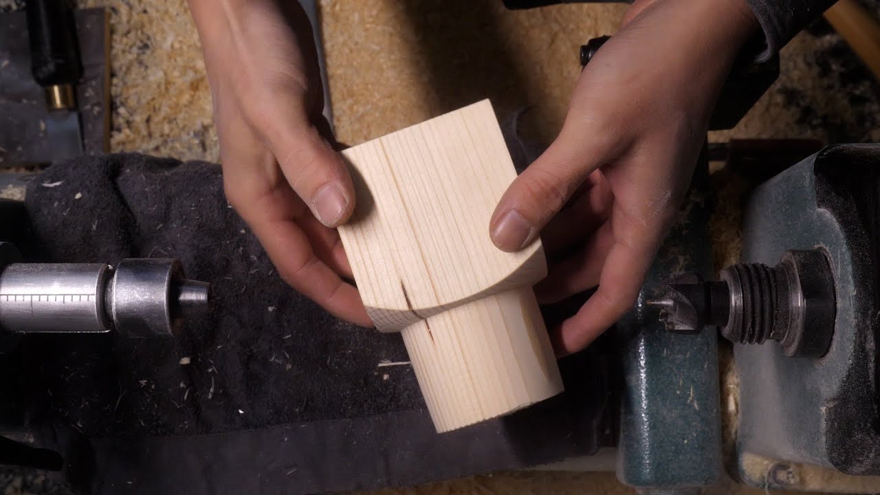 Skew chisel Turning pommels practice