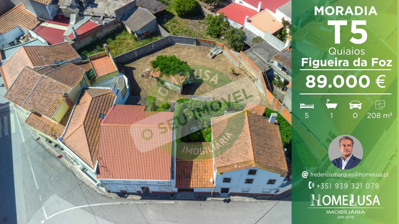 MORADIA COM TERRENO DE 500m2! Centro! QUIAIOS ! FIGUEIRA DA FOZ