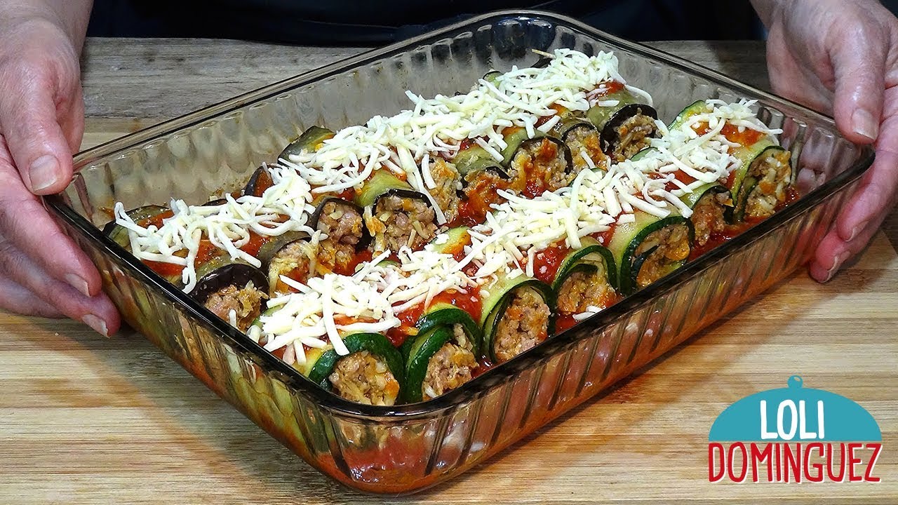 ROLLITOS DE BERENJENA Y CALABACÍN RELLENOS. Loli Domínguez - Recetas paso a paso, tutorial